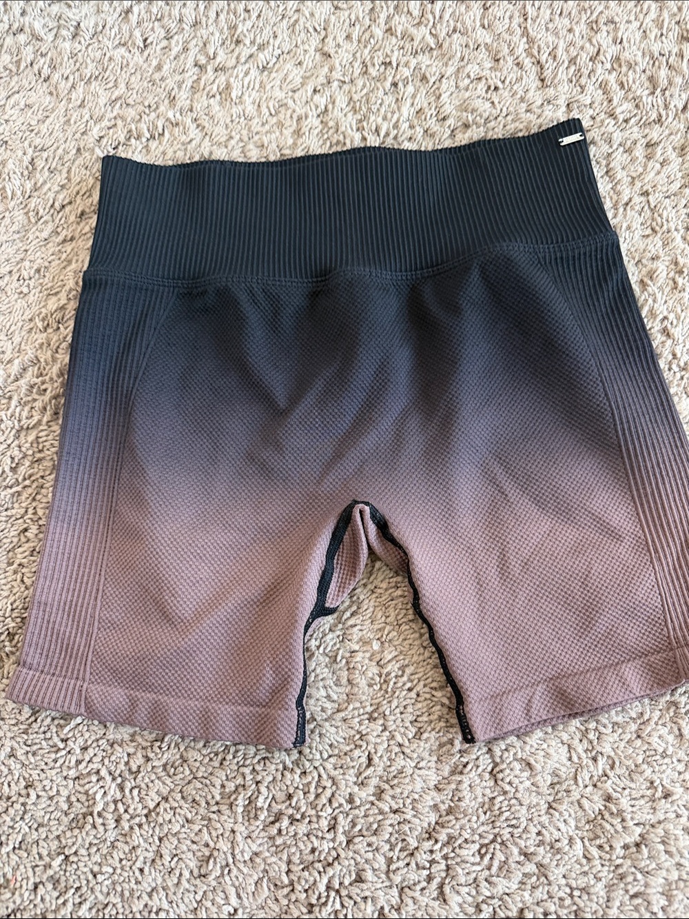 PINK Victoria's Secret Ombre High-Waist Bike Shorts - Black to Mauve